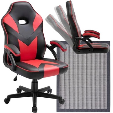 FOTEL BIUROWY GAMINGOWY DLA GRACZA BIUROWY OBROTOWY + GRATIS DYWAN 150KG