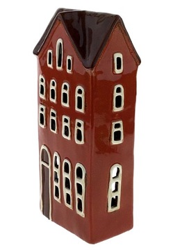 DOMEK CERAMICZNY LAMPION ŚWIECZNIK CERAMIKA SZKLIWIONA