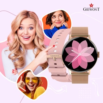 SMARTWATCH GIEWONT Supernova SmartCall GW330-1 — блеск розового золота/розовая пудра