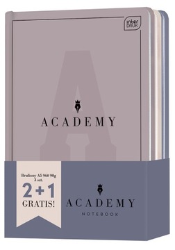 ZESTAW BRULIONÓW A5 ACADEMY 2+1 GRATIS 96K kratka