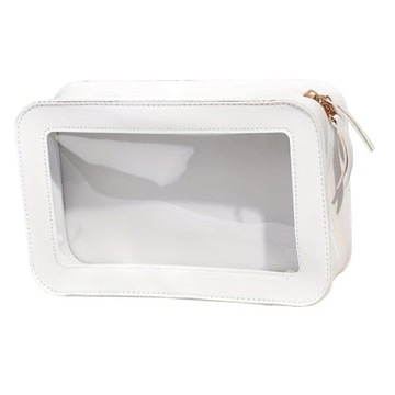 Прозрачная и водонепроницаемая дорожная косметичка с прозрачным окошком, белая