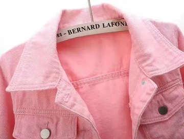 New Spring Summer Women Denim Jacket Tops Pink Col