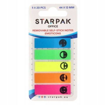 Закладка індексна 44x12/20k 5 кольорів Смайлик STARPAK 472874