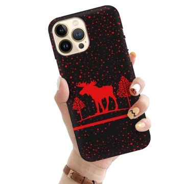 Etui Matowe CZARNY IPHONE 13 PRO MAX Zima Świąteczne Mikołaj Wiele Wzorów