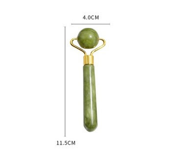 3w1 Masażer do twarzy KAMIEŃ GUA SHA z jadeitu zestaw roller wałek masażu