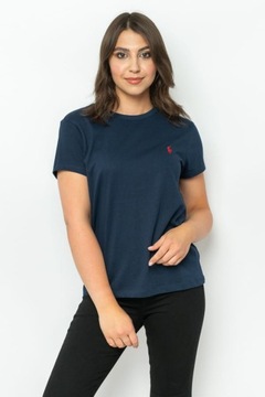 t-shirt polo ralph lauren premium damska koszulka granatowa małe logo
