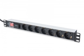 Listwa zasilająca PDU 19'' RACK 7gniazd 2m alu