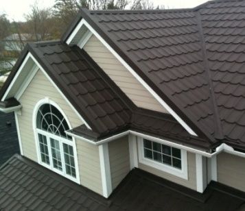 Краска для кровли, забора, оцинковка, темно-коричневая 8017