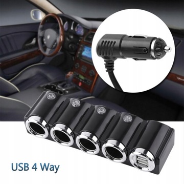 РАЗДЕЛИТЕЛЬ ЗАЖИГАЛКИ 4X 120 Вт USB