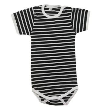 Wyprzedaż - Body krótki rękaw 116 cm Paski białe