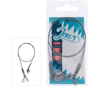 PRZYPON TYTANOWY JAWS LIGHT 35cm/10kg 2szt.MIKADO