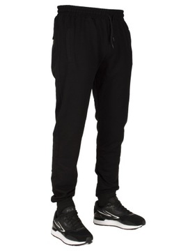 Dres spodnie męskie dresowe XXL czarne ze ściągaczem jogger