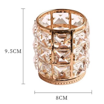 Crystal Bling Makeup Brush Holder Tubka Organizer Pudełko do przechowywania Złoty S