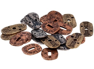 ZESTAW 12 JAPOŃSKICH METALOWYCH MONET LARP RPG