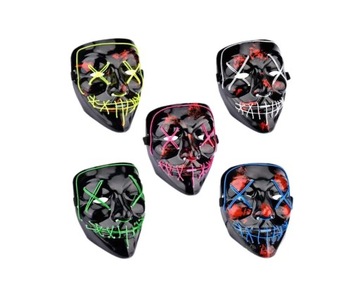 Светодиодная маска на Хэллоуин розового цвета - подарок