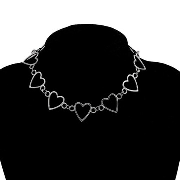 Indie Goth Metal Hollow połączenie serce szyi łańc