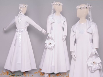 Атласное болеро для причастия с отложным воротником