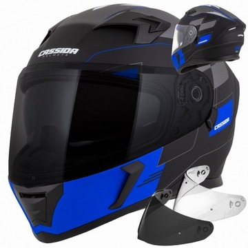 KASK MOTOCYKLOWY CASSIDA 3.0 ROX + CZARNA SZYBA XS