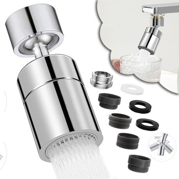 AERATOR KRANU, GŁOWICA KRANU OBROTOWA 360°, UNIWERSALNA NAKŁADKA NA KRAN