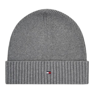 -17% TOMMY HILFIGER CZAPKA MĘSKA PIMA COTTON SZARA