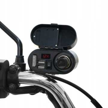 Мотоциклетное USB-зарядное устройство для прикуривателя с вольтметром