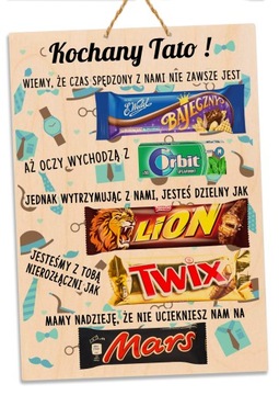 TABLICZKA na słodycze DZIEŃ OJCA TATY KOLOR NADRUK