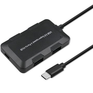 Qoltec Hub Adapter Rozgałęźnik USB-C 3.1 5w1 4x USB 3.0 micro USB