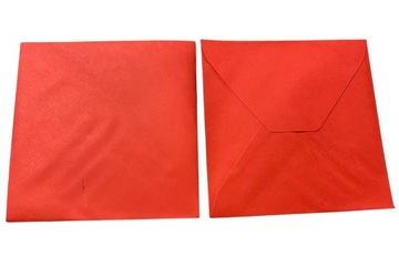 Koperta Czerwona na Zaproszenia 14x14 cm 10 sztuk