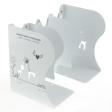 Выдвижная металлическая подставка для книг с рисунком, белая