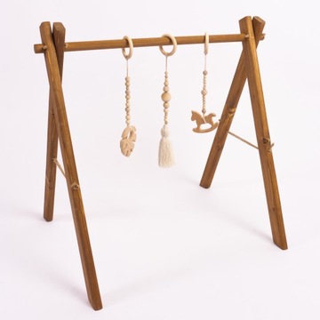 Stojak Gimnastyczny Baby Gym dla Niemowląt Drewniany Pałąk Montessori