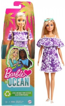 LALKA BARBIE LOVES THE OCEAN BLONDYNKA GRB36 FIOLETOWA SUKIENKA