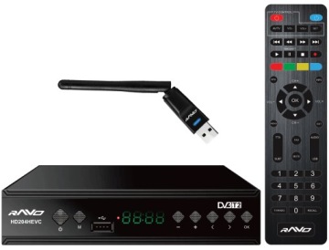 DVB-T2 TUNER HD204 HEVC DEKODER HD H.265/HEVC WiFi