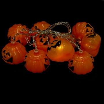 SZNUR ŚWIETLNY DYNI HALLOWEENOWY DEKOR ŚWIETLNY HALLOWEEN 2 METRÓW 10 ŚWIATŁA LED