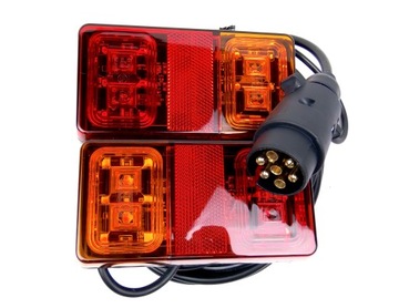 ZESTAW LAMP LED TYLNE ŚWIATŁA PRZYCZEPY 7 PIN 7,5M