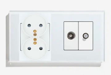 GNIAZDKO ELEKTRYCZNE + WTYK ANTENOWY SATELITARNY