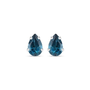 SREBRNE KOLCZYKI TOPAZ NIEBIESKI LONDON BLUE