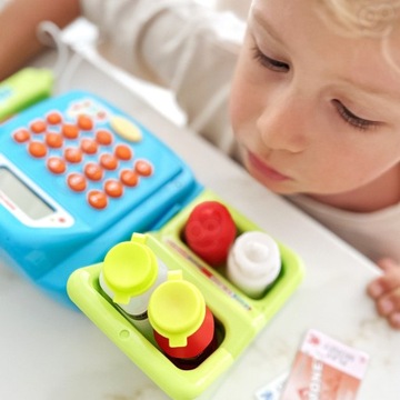 КАССОВЫЙ АППАРАТ СУПЕРМАРКЕТ МАГАЗИН СКАНЕР КАЛЬКУЛЯТОР СТОЛ WOOPIE АКСЕССУАРЫ