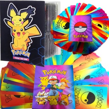 Карты RAINBOW Pokemon 55 КАРТ + БЕСПЛАТНЫЙ альбом