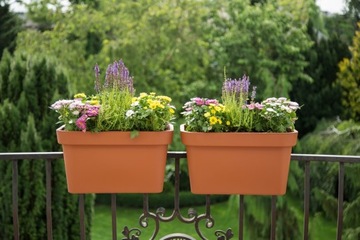 Цветочный горшок для балконной балюстрады Лобелия Антрацит