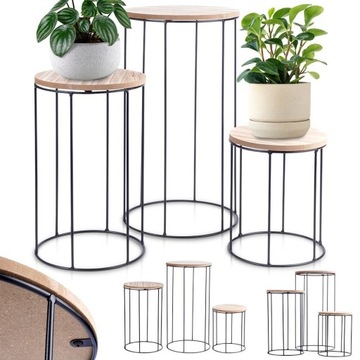 Подставка для цветов круглая металлическая, 3 шт.