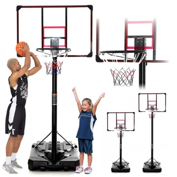 MOCNY WOLNOSTOJĄCY REGULOWANY KOSZ KOSZYKÓWKI ZESTAW STOJAK TABLICA DZIECI