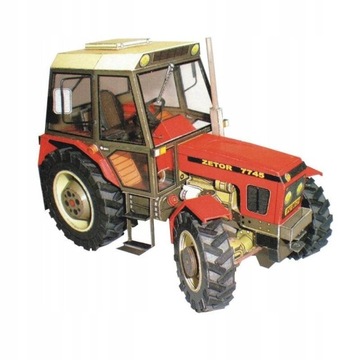 1:32 DIY czeski Zetor 7745-7211 Model karty ciągni
