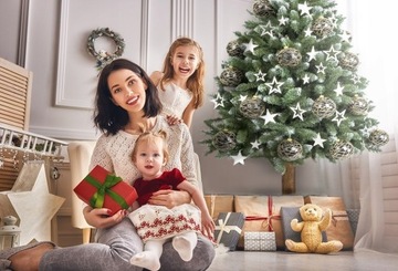 CHOINKA 3D SZTUCZNA OŚNIEŻONA NA PNIU ŚWIĄTECZNA SOSNA DIAMENTOWA GĘSTA 180