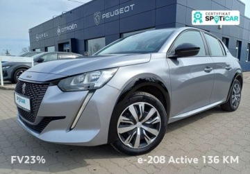 Peugeot 208 II e-208 Elektryczny 136KM 2023 Peugeot 208 94 e-208 50kWh ACTIVE 136 KM Serwis w ASO Gwarancja FV23