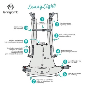 LennyLamb lennylight small herringbone almond - регулируемая переноска с пряжкой