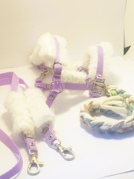 Недоуздок для лошади-любителя А3 для дома с меховыми поводьями ФИОЛЕТОВЫЙ