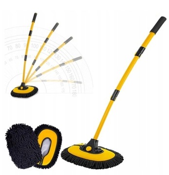 ТЕЛЕСКОПИЧЕСКАЯ ЩЕТКА ДЛЯ МОЙКИ АВТОМОБИЛЯ 2 В 1