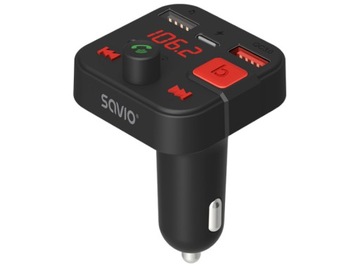 Передатчик Bluetooth 5.3, зарядное устройство USB QC SAVIO TR15, АУДИО FM-MP3-ПРИЕМНИК