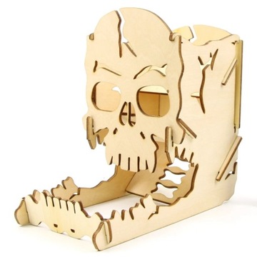 Skull Dice Tower Wood Skull Carving Dice Easy Roller Box For RPG Board Game