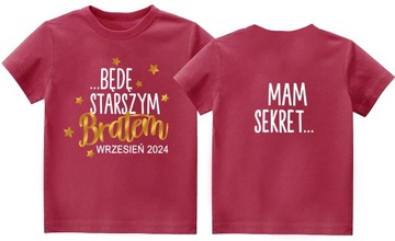 Koszulka Mam sekret Będę starszym bratem r. 146